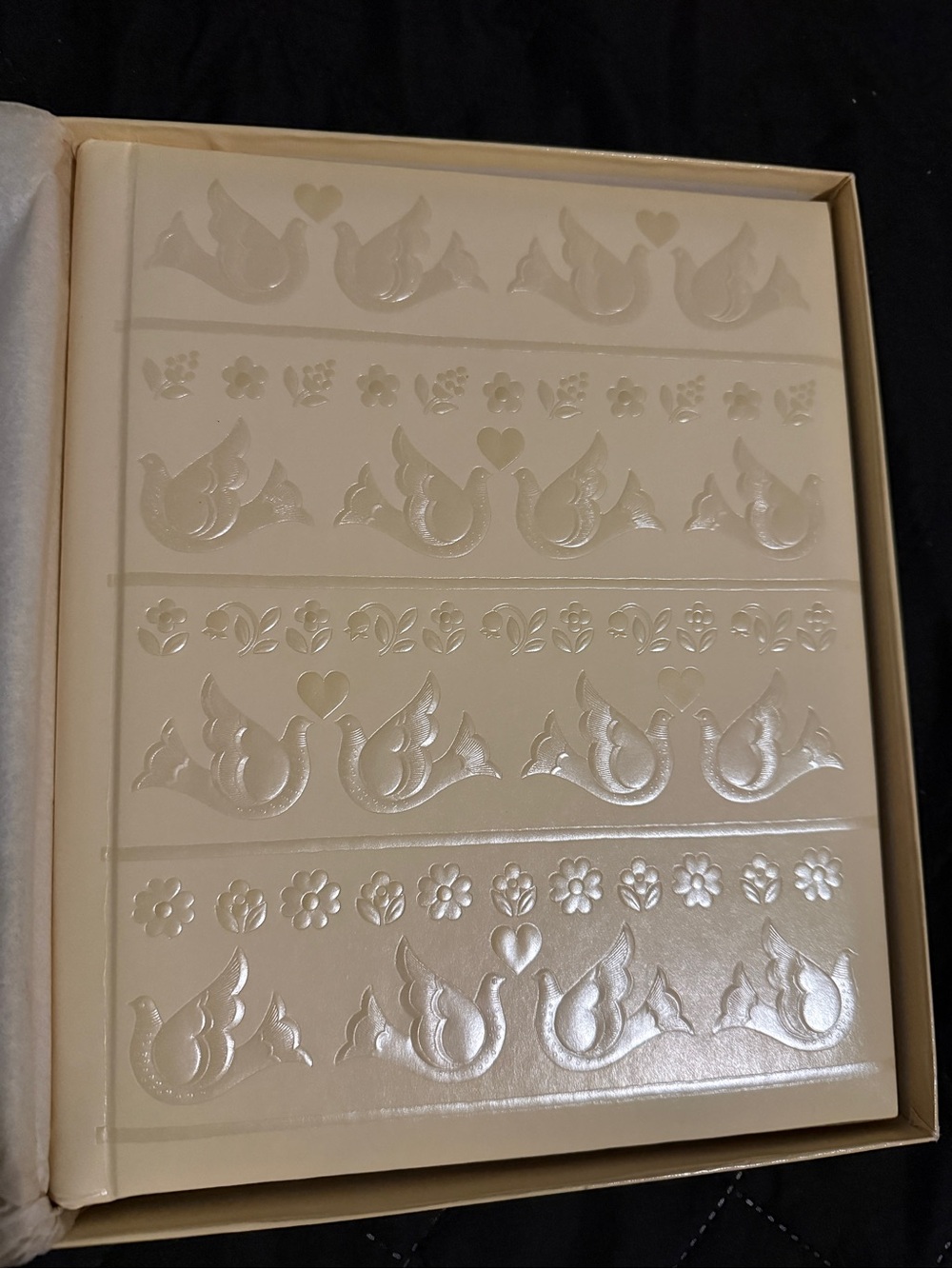 Hallmark Pearl Cream Dove Embossed Guest Book